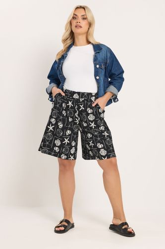 Short Noir Texturé À Motifs Coquillages Variés Size 46 - Yours - Modalova