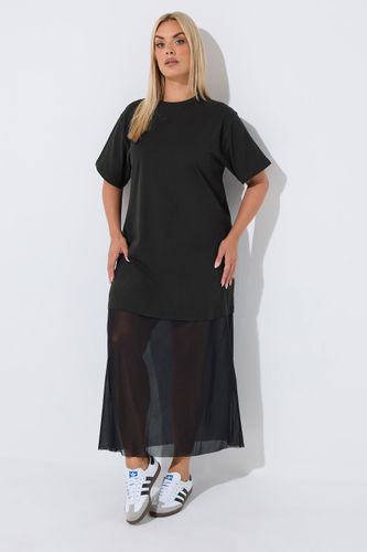 Robe Longue Noire À Ourlet En Dentelle Size 46 - Limited Collection - Modalova