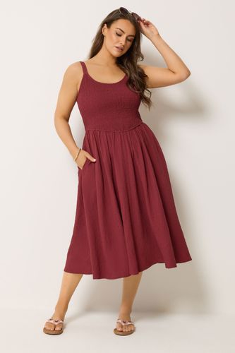 Robe D'été Smockée Rouge Brique Size 48 - Yours - Modalova
