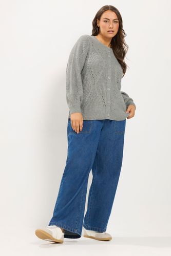 Cardigan Gris En Maille Pointelle Size 42-44 - Yours - Modalova