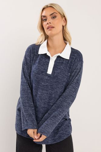 Top Bleu Marine Block De Couleur Toucher Doux Size 42 - Yours - Modalova