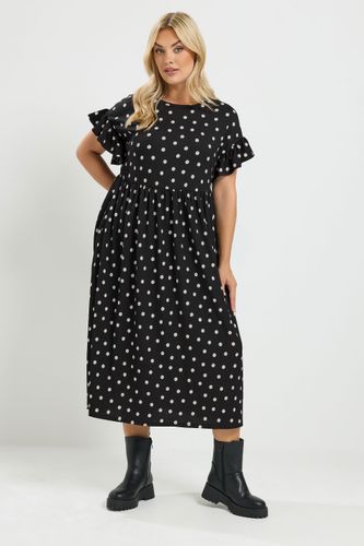 Robe Milongue Noire À Pois Size 46 - Yours - Modalova