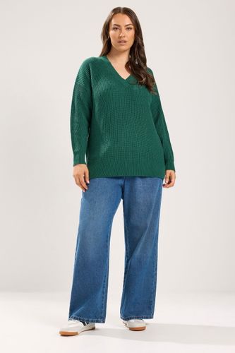 Pull Vert Basique À Col En V Size 42-44 - Yours - Modalova
