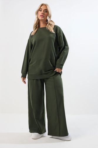 Yours Sweatshirt Vert Kaki Size 46 - Yours - Modalova