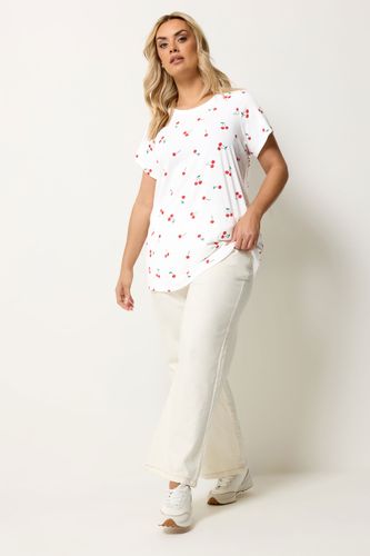 Tshirt Blanc À Imprimé Cerise Size 42 - Yours - Modalova