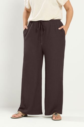 Pantalon Large Texturé Marron Chocolat Size Regular > 54-56 - Yours - Modalova