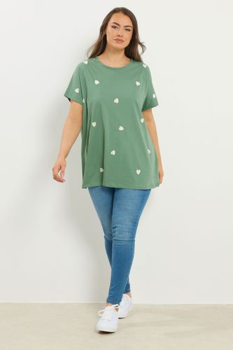 Tshirt Vert Brodé Cœur Size 58-60 - Yours - Modalova