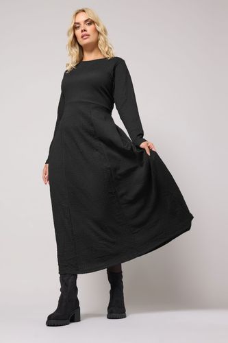 Robe Maxi Noire Texturée Plissée Manches Longues Size 44 - Yours - Modalova