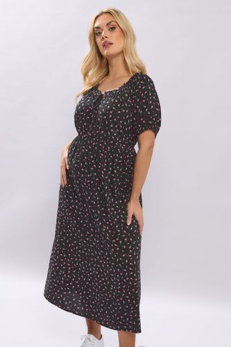 Robe Milongue Noire À Petites Fleurs Size 42 - Yours - Modalova