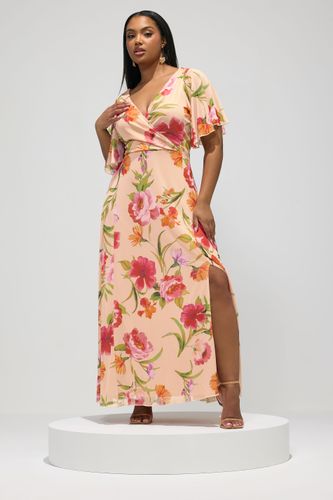 Robe Cachecœur Nude À Fleurs Size 46 - Yours London - Modalova