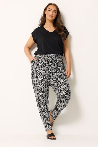 Pantalon Sarouel Noir À Imprimé Ikat Size Regular > 46 - Yours - Modalova