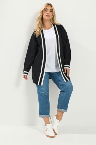 Cardigan Noir Monochrome En Maille Size 54-56 - Yours - Modalova