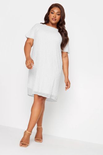 Luxe Robe Coupe Droite Blanche À Sequinssize 48 - Luxe: Ultimate Embellishment - Modalova