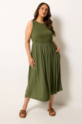 Robe Longue Vert Kaki Texturée Size 42 - Yours - Modalova