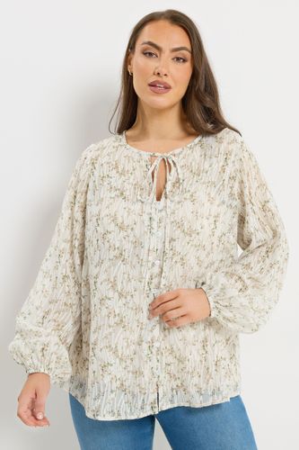 Blouse Blanche À Fleurs Effet Dévoré Size 58-60 - Yours - Modalova