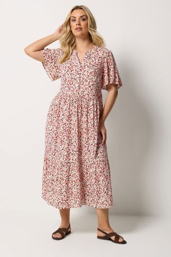 Robe À Fleurs Avec Patte De Boutonnage Size 44 - Yours - Modalova
