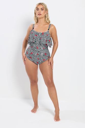 Maillot De Bain Volanté Blanc À Imprimé Léopard Size 56 - Yours - Modalova