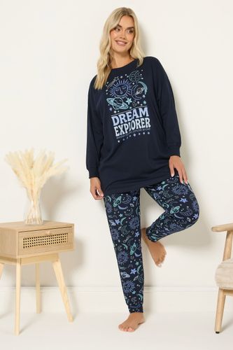 Ensemble De Pyjama À Revers Bleu Marine « Dream Explorer » Size 58-60 - Yours - Modalova