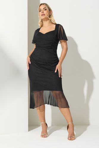 Robe Milongue Noire Froncée Size 52 - Yours London - Modalova