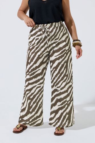 Pantalon Large Marron Zébré Size 48 - Limited Collection - Modalova