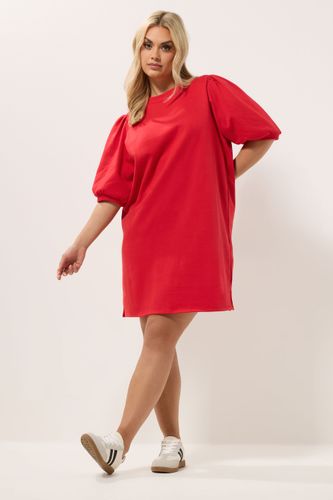 Robe Rouge À Manches Ballon Size 48 - Yours - Modalova
