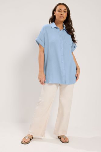 Chemise Bleu Clair À Mancherons Size 40 - Yours - Modalova