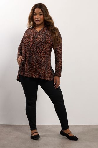 Chemise Texturée À Imprimé Léopard Marron Size 48 - Yours - Modalova