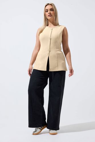 Gilet Marron Naturel À Coutures Apparentes Size 48 - Limited Collection - Modalova