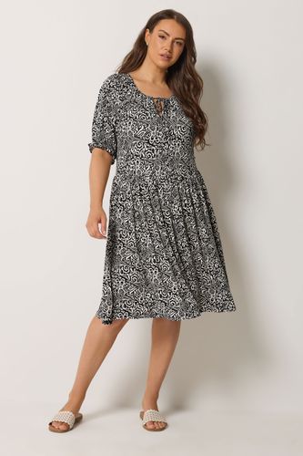 Robe Noire À Nouer Avec Motif Abstrait Size 44 - Yours - Modalova