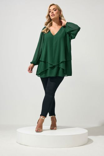 Blouse Verte À Superpositions Size 40 - Yours London - Modalova
