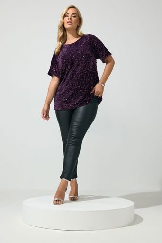 Tshirt Violet En Velours À Sequins Size 42 - Yours London - Modalova