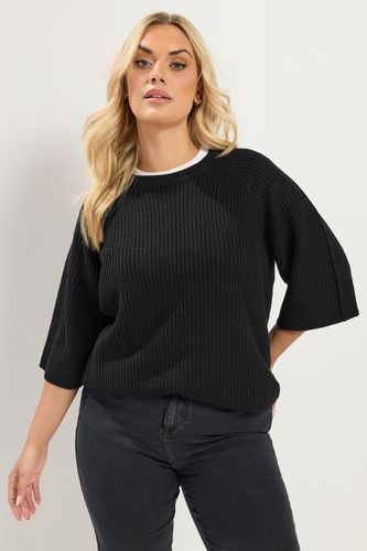 Yours Top Noir En Maille Size 46-48 - Yours - Modalova