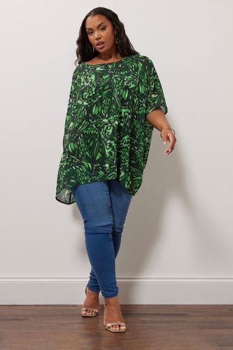 Top Vert Style Cape Design Abstrait Size 44 - Yours London - Modalova