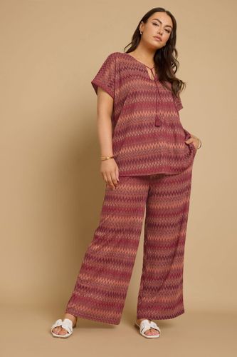 Top Rouille Ample Manches Longues Zig Zag Size 42 - Yours - Modalova