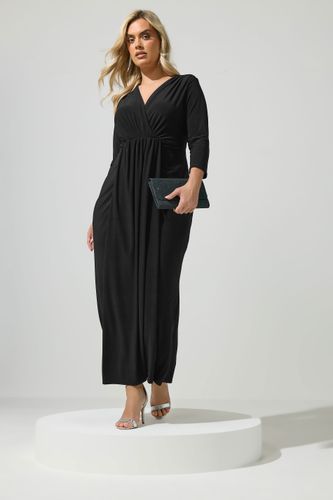 Robe Longue Cachecœur Noire Size 42 - Yours London - Modalova