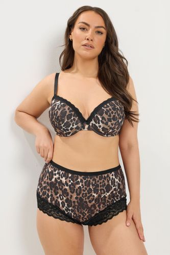 Et Lot De 3 Culottes Couvrantes Marron Naturel À Imprimé Léopard Et Dentellesize 46-48 - Yours - Modalova