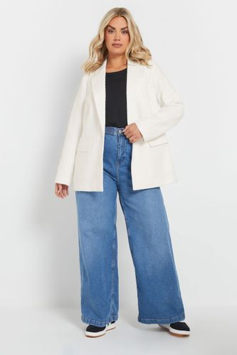 Blazer Blanc En Tweed Manches Longues Size 42 - Yours - Modalova