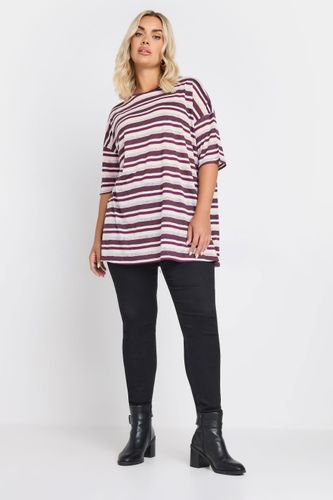 Tshirt Pourpre À Rayures Métallique Size 54-56 - Yours - Modalova
