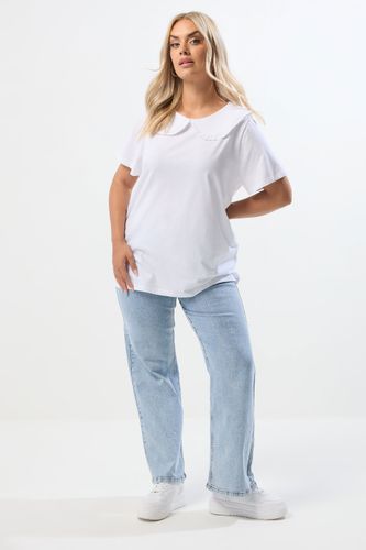 Curve Haut Blanc À Col Volanté Size 46 - Yours - Modalova