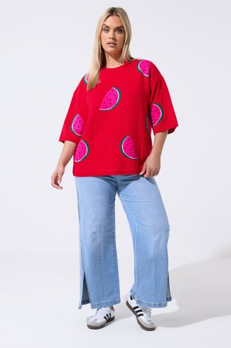 Top Rouge Droit En Maille Size 54-56 - Limited Collection - Modalova