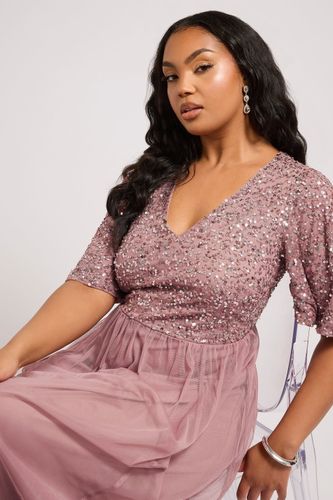 Luxe Robe Maxi Rose Design Sequins Size 46 - Luxe: Ultimate Embellishment - Modalova