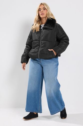 Manteau Rembourré Noir À Col Cheminée Size 44 - Yours - Modalova