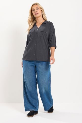 Chemise Gris Ardoise À Patte De Boutonnage Size 46 - Yours - Modalova