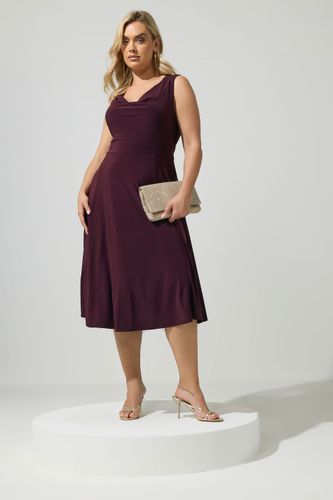 Yours Robe Longue Bordeaux À Drapé Sur Le Devantsize 46 - Yours London - Modalova