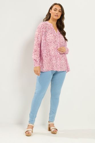 Blouse Plissée Au Dos Rose À Motif Animal Size 42 - Yours - Modalova
