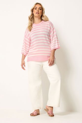 Pull En Maille Rose À Rayures Size 46-48 - Yours - Modalova
