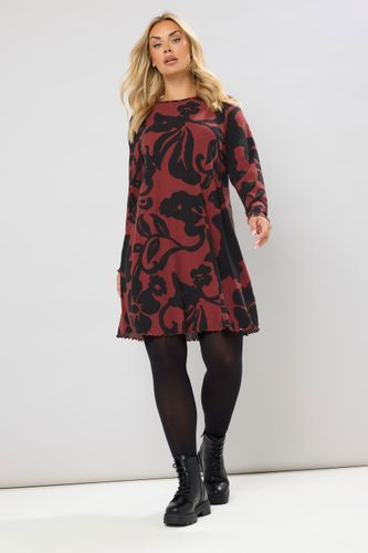 Tunique Côtelée Rouge À Motif Floral Abstrait Size 48 - Yours - Modalova