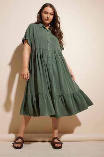 Robechemisier Verte Kaki Smocké Size 48 - Yours - Modalova