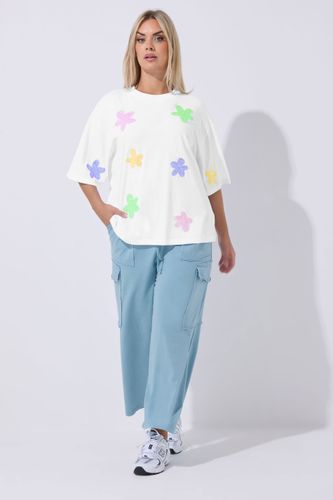 Tshirt Coupe Carrée Blanc À Sequins Et Motif Floral Size 42 - Limited Collection - Modalova