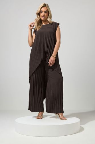Ensemble Plissé Marron Chocolat Size 50 - Yours London - Modalova